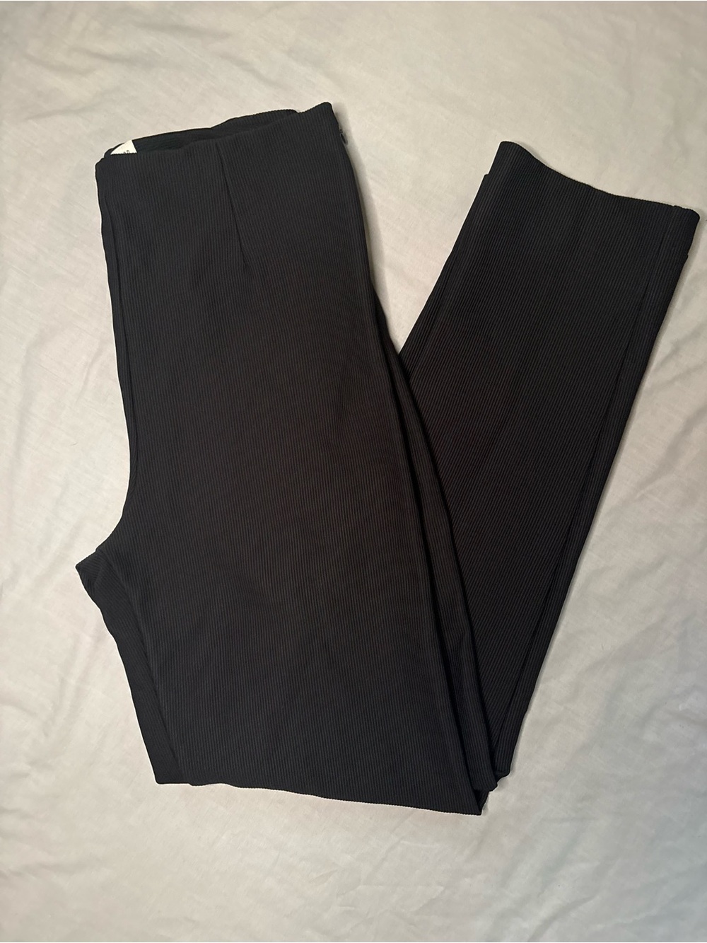 Ann Taylor Knit Dress Pants Black Stretch Ribbed Pants Size 12